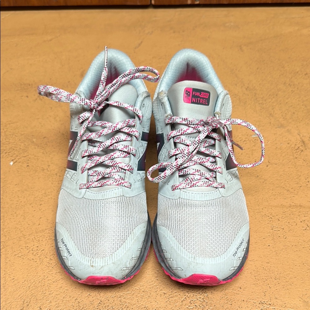 New Balance Gray and Pink Athletic Shoes with Breathable Mesh